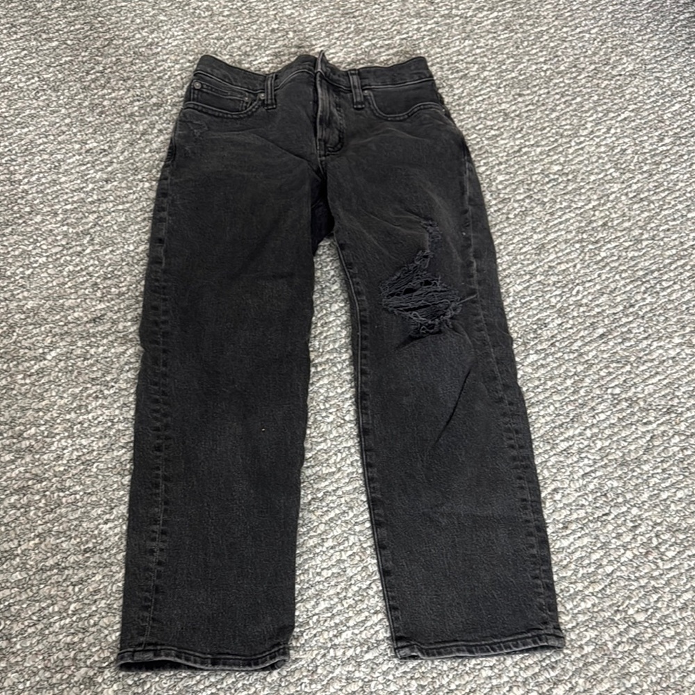 madewell black straight jeans